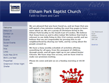 Tablet Screenshot of elthamparkbaptist.org.uk